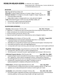 Resume for legal work